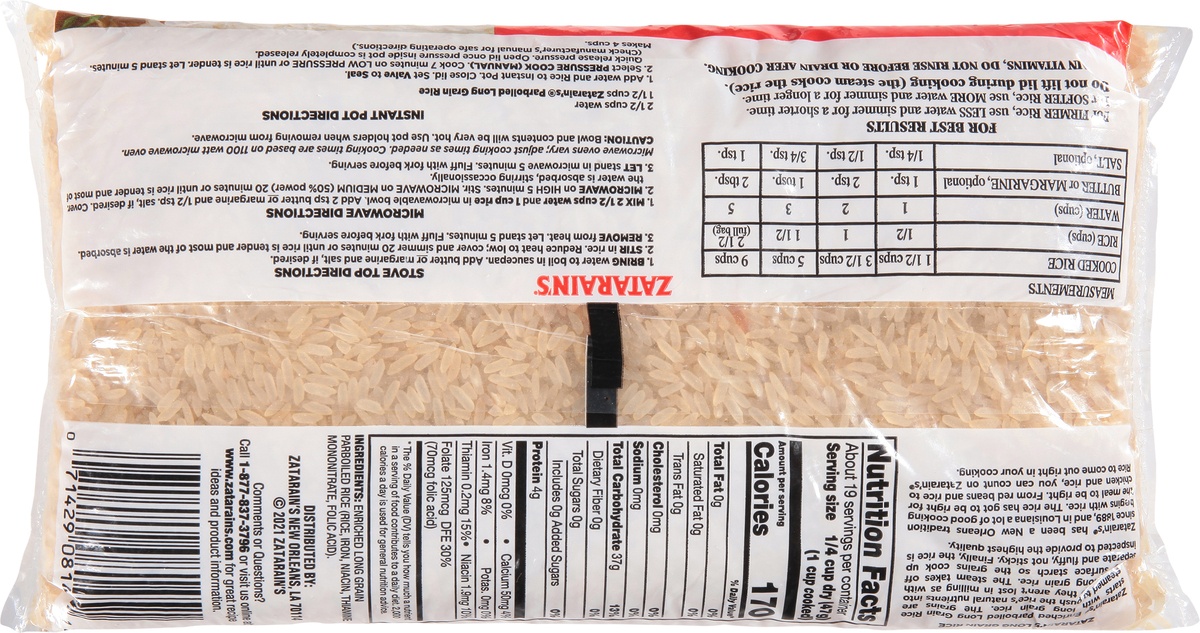 slide 10 of 11, Zatarain's Enriched Parboiled Long Grain Rice, 2 lb