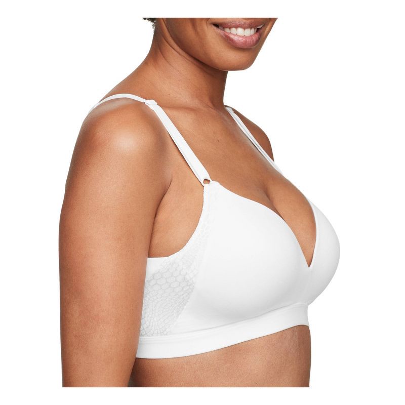 slide 3 of 3, Simply Perfect by Warner's Women's Supersoft Wireless Lift Back-Smoothing T-Shirt Bra RN1191T - White 34D: Medium Support, Adjustable Straps, 1 ct