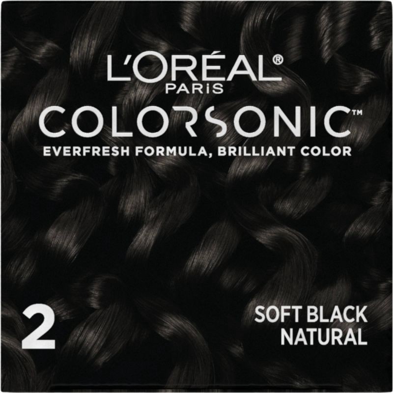 slide 3 of 10, L'Oreal Paris Colorsonic Ammonia Free Permanent Hair Color Cartridge - Device Sold Separately - Soft Black Natural 2, 1 ct