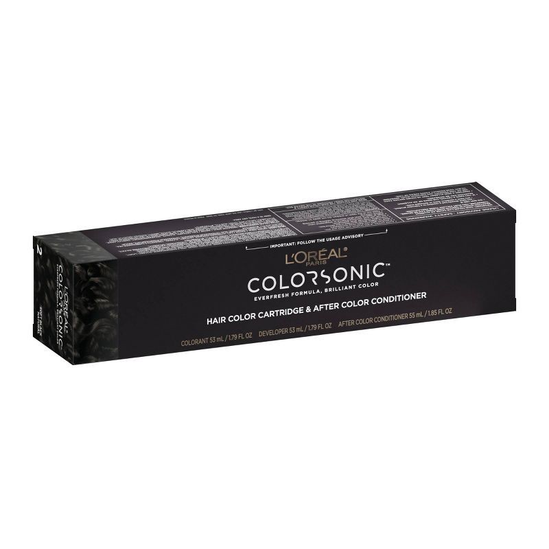 slide 1 of 10, L'Oreal Paris Colorsonic Ammonia Free Permanent Hair Color Cartridge - Device Sold Separately - Soft Black Natural 2, 1 ct