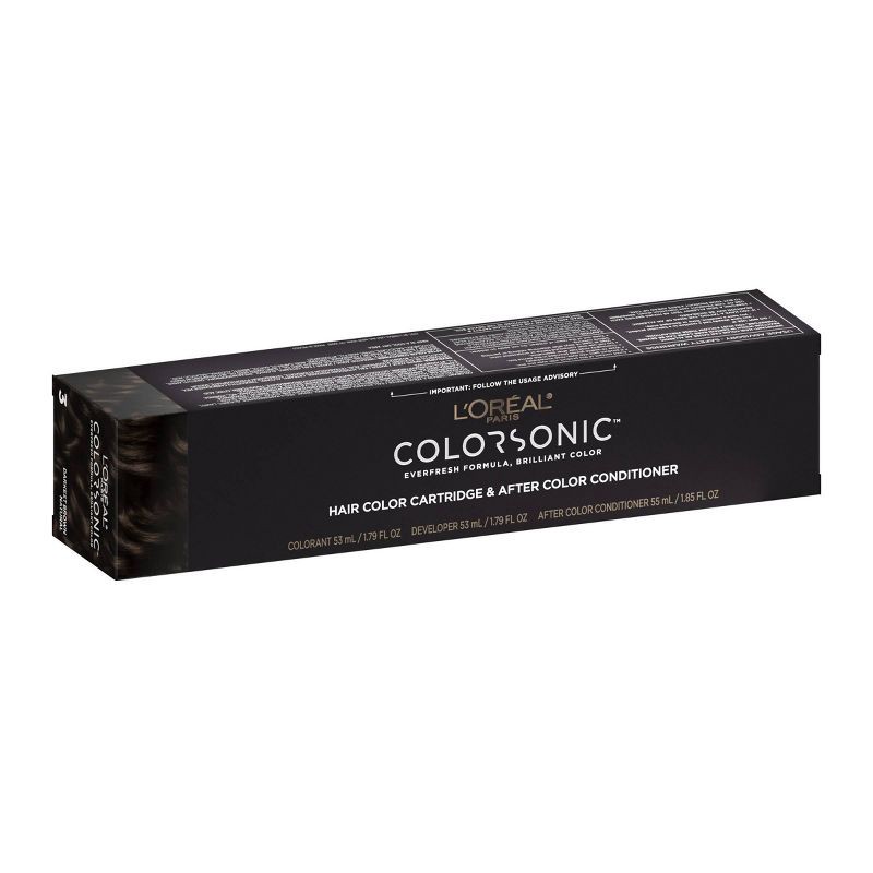 slide 1 of 8, L'Oreal Paris Colorsonic Ammonia Free Permanent Hair Color Cartridge - Device Sold Separately - Darkest Brown Natural 3, 1 ct