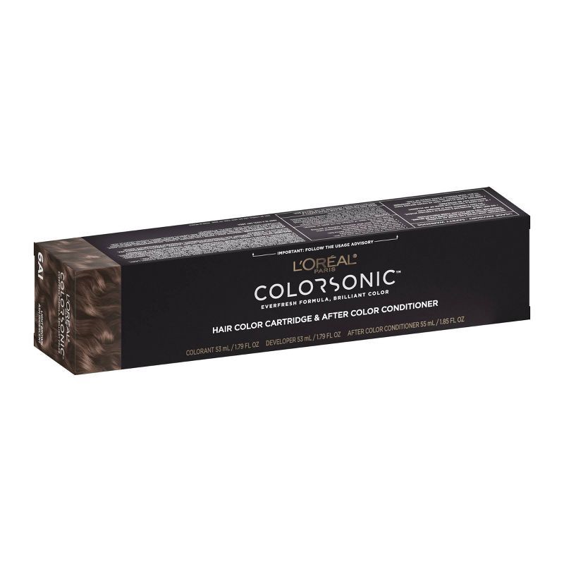 slide 1 of 9, L'Oreal Paris Colorsonic Ammonia Free Permanent Hair Color Cartridge - Device Sold Separately - Light Brown Ash 6AI, 1 ct