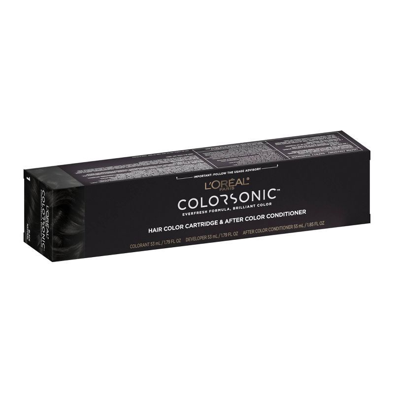 slide 1 of 8, L'Oreal Paris Colorsonic Ammonia Free Permanent Hair Color Cartridge - Device Sold Separately - Black Natural 1, 1 ct