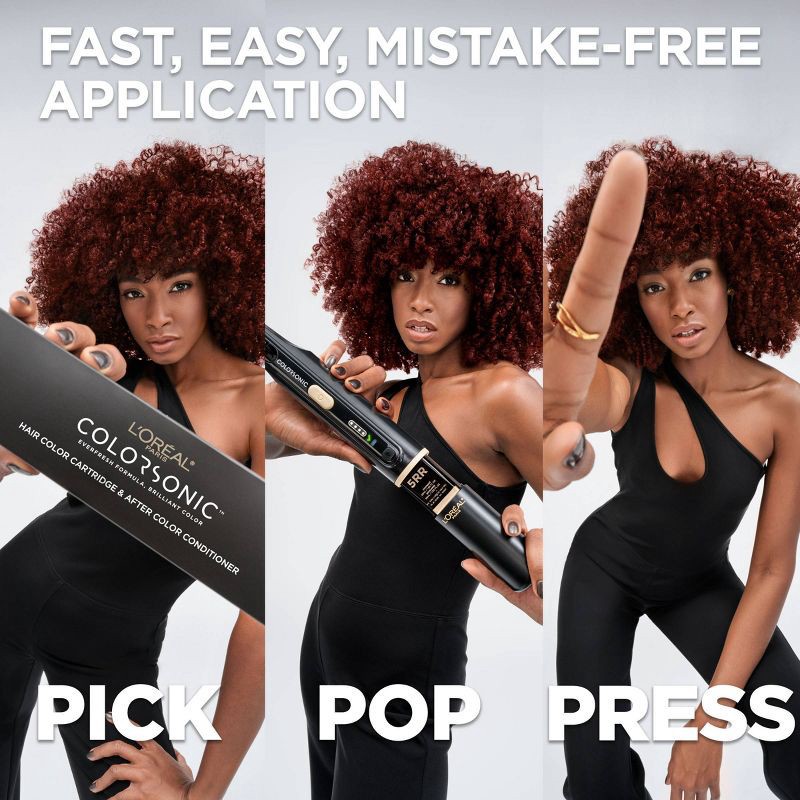 slide 5 of 8, L'Oreal Paris Colorsonic Ammonia Free Permanent Hair Color Cartridge - Device Sold Separately - Light Brown Natural 6, 1 ct