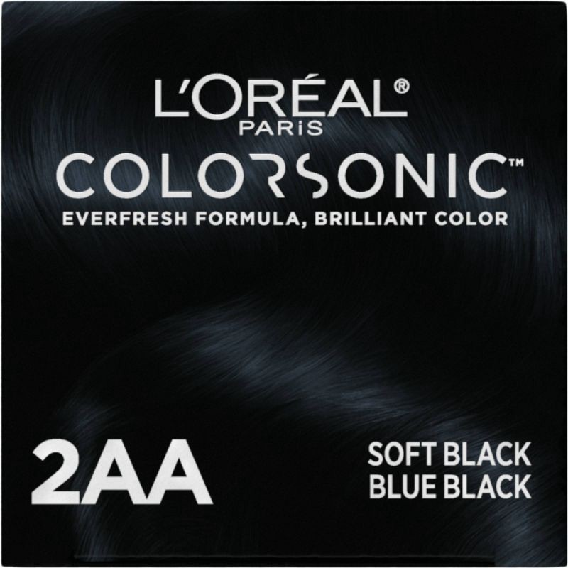 slide 3 of 11, L'Oreal Paris Colorsonic Ammonia Free Permanent Hair Color Cartridge - Device Sold Separately - Soft Black 2AA, 1 ct