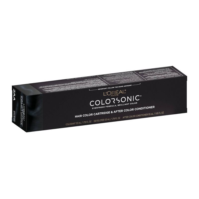 slide 1 of 11, L'Oreal Paris Colorsonic Ammonia Free Permanent Hair Color Cartridge - Device Sold Separately - Soft Black 2AA, 1 ct