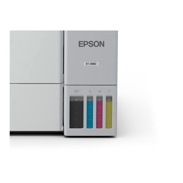 slide 5 of 5, Epson EcoTank ET-2980 Wireless All-in-One Color Supertank Printer, White, 1 ct