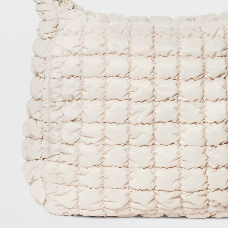 slide 5 of 5, Puffer Hobo Shoulder Bag - Wild Fable™ Off-White, 1 ct