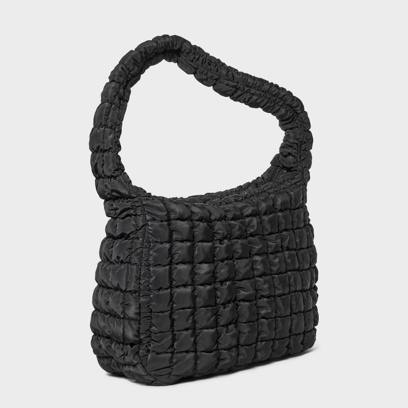 slide 3 of 5, Puffer Hobo Shoulder Bag - Wild Fable™ Black, 1 ct
