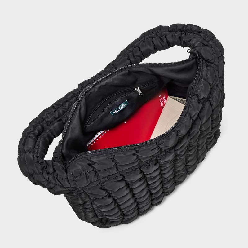 slide 4 of 5, Puffer Hobo Shoulder Bag - Wild Fable™ Black, 1 ct