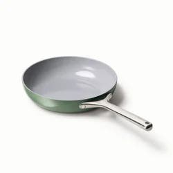 Caraway Home 10.5" Fry Pan Sage: Nonstick Ceramic, Stainless Steel Handle, Oven-Safe to 550°F, Induction Compatible