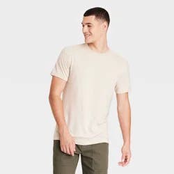 Men's Every Wear Short Sleeve T-Shirt - Goodfellow & Co™ Oatmeal M: Lightweight Cotton Blend, Standard Fit, Machine Washable