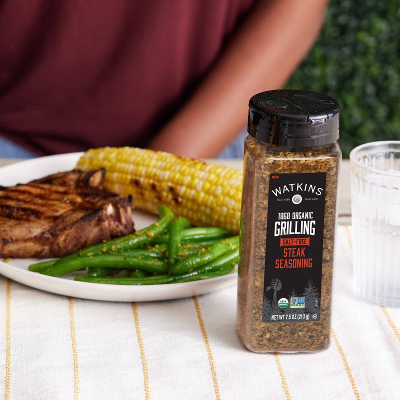 slide 4 of 4, Watkins Organic Grilling Salt-Free Steak Seasoning - 7.5oz, 7.5 oz