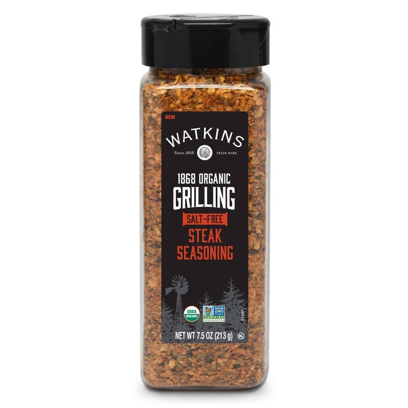 slide 1 of 4, Watkins Organic Grilling Salt-Free Steak Seasoning - 7.5oz, 7.5 oz