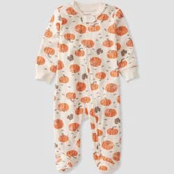 Little Planet by Carter's Organic Baby Halloween & Thanksgiving Pumpkin Sleep N' Play - White/Orange 9M
