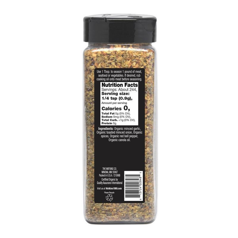 slide 2 of 4, Watkins Organic-Grilling Salt-Free Garlic & Herb Seasoning​ - 7.7oz, 7.7 oz