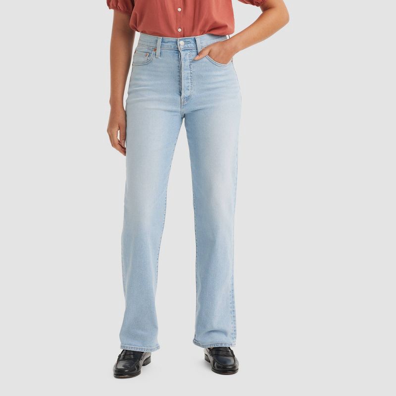 slide 1 of 3, Levi's® Women's Ultra-High Rise Ribcage Straight Jeans - All Alone 24: Heavyweight Denim, Relaxed Fit, 32" Inseam, 1 ct