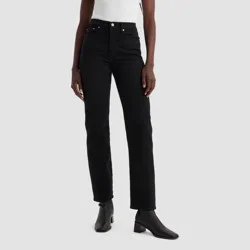 Levi's® Women's High-Rise Wedgie Straight Cropped Jeans - Soft Black 25: Heavyweight Denim, Stretch Fabric