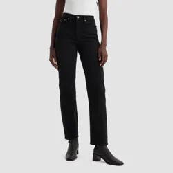 Levi's® Women's High-Rise Wedgie Straight Cropped Jeans - Soft Black 29: Heavyweight Denim, Stretch, 28" Inseam