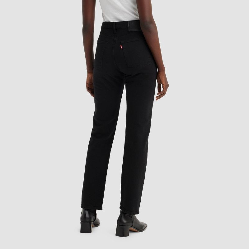slide 3 of 3, Levi's® Women's High-Rise Wedgie Straight Cropped Jeans - Soft Black 31: Heavyweight Denim, Stretch Fabric, 1 ct