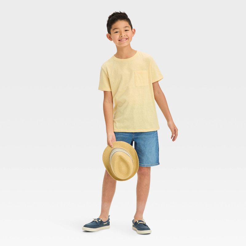 slide 3 of 3, Boys' Short Sleeve Heathered T-Shirt - Cat & Jack™ Mustard Yellow L, 1 ct