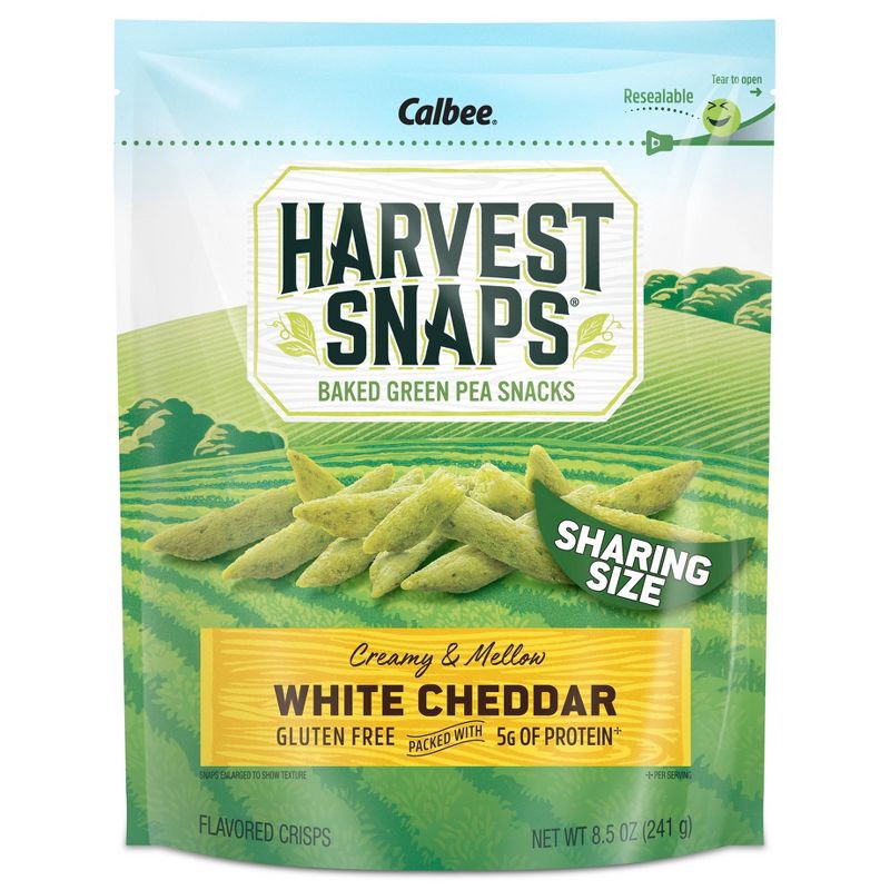 slide 1 of 4, Harvest Snaps White Cheddar Baked Green Pea Snacks - 8.5oz, 8.5 oz