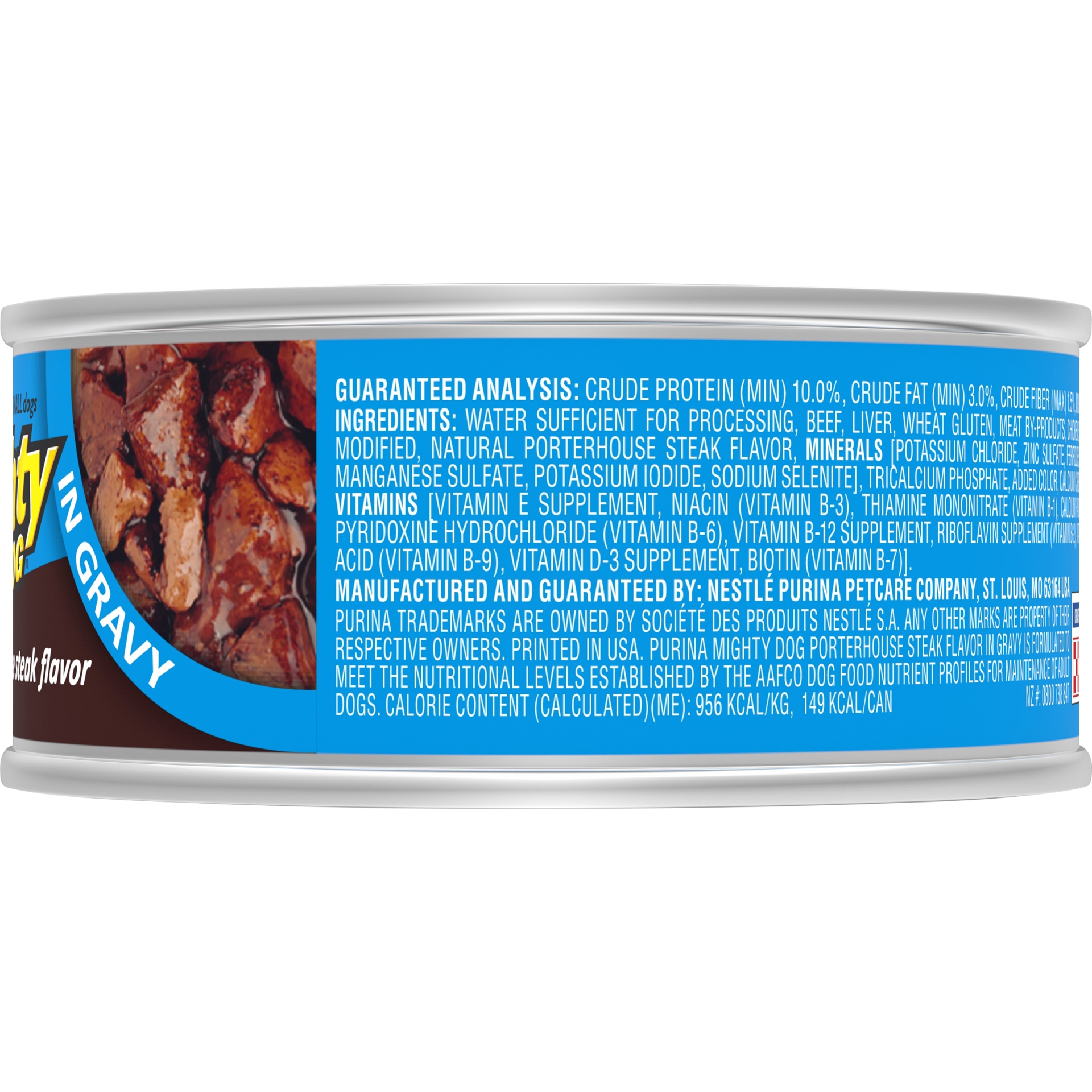 slide 7 of 7, Purina Mighty Dog Small Breed Gravy Wet Dog Food, Porterhouse Steak Flavor Pull-Top Can, 6.04 oz