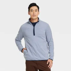 Men's Polar Fleece Half Zip Sweatshirt - Goodfellow & Co™ Light Blue XXL