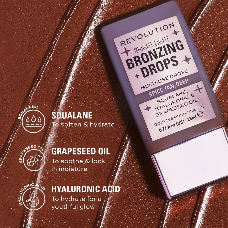 slide 3 of 7, Makeup Revolution Bright Light Bronzing Drops - Scorched - 0.77 fl oz, 0.77 fl oz
