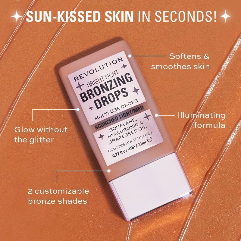 slide 4 of 7, Makeup Revolution Bright Light Bronzing Drops - Scorched - 0.77 fl oz, 0.77 fl oz