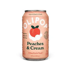 OLIPOP 9g Fiber Prebiotic Soda Peaches & Cream - 12 fl oz Can