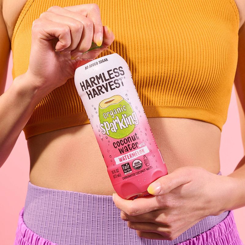 slide 2 of 4, Harmless Harvest Organic Sparkling Coconut Water with Watermelon - 16 fl oz, 16 fl oz