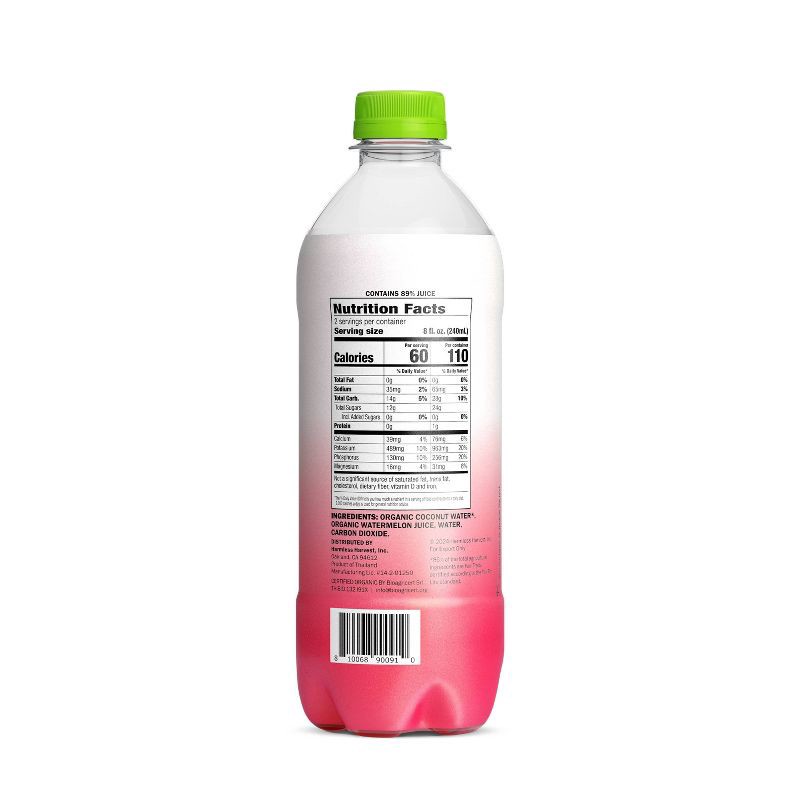 slide 3 of 4, Harmless Harvest Organic Sparkling Coconut Water with Watermelon - 16 fl oz, 16 fl oz