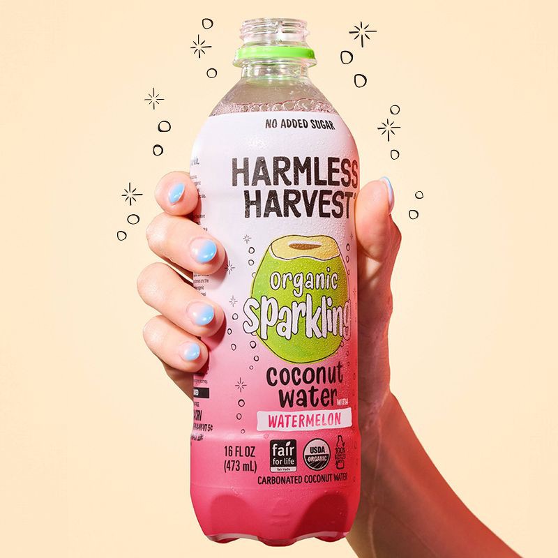 slide 4 of 4, Harmless Harvest Organic Sparkling Coconut Water with Watermelon - 16 fl oz, 16 fl oz