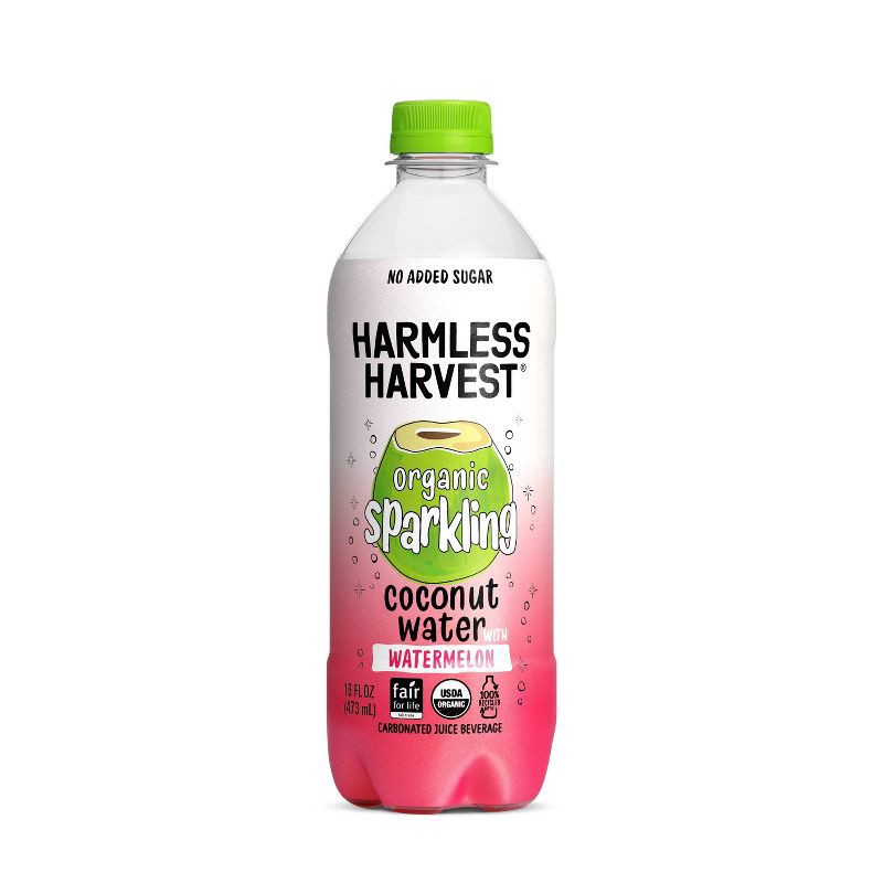 slide 1 of 4, Harmless Harvest Organic Sparkling Coconut Water with Watermelon - 16 fl oz, 16 fl oz