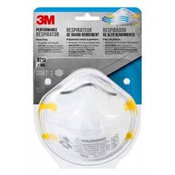 3M Company Performance Paint Prep Respirator N95 Particulate: Disposable Dust Mask for Adults, One Size Fits Most, 2 Pack