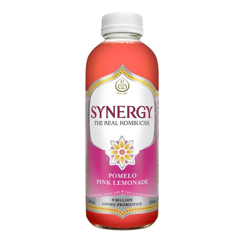 slide 1 of 8, GT's Synergy The Real Kombucha, Pomelo Pink Lemonade – 16 fl oz, 16 fl oz