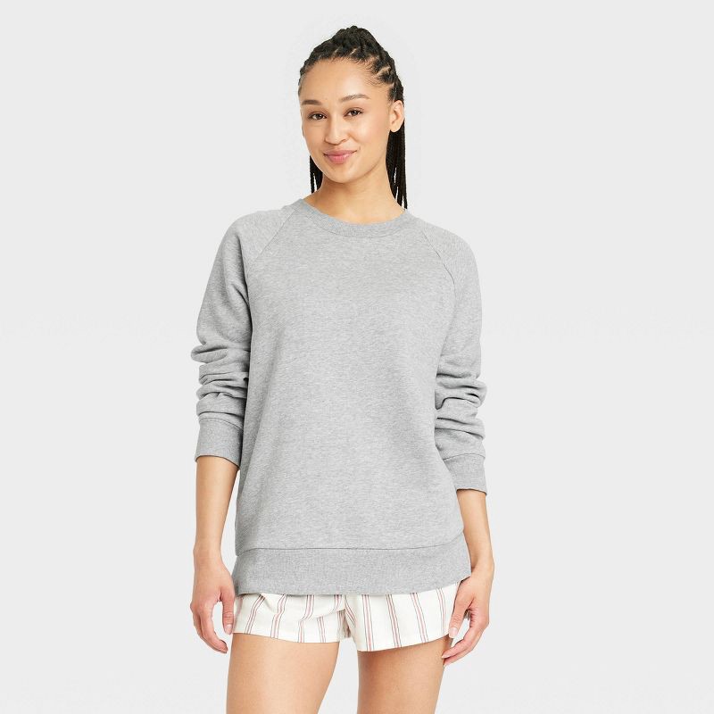 slide 2 of 3, Women's Fleece Sweatshirt - Colsie™ Heathered Gray L, 1 ct