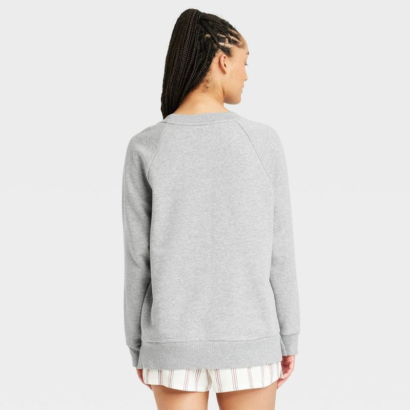 slide 3 of 3, Women's Fleece Sweatshirt - Colsie™ Heathered Gray L, 1 ct