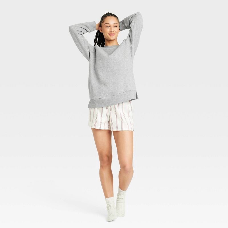 slide 1 of 3, Women's Fleece Sweatshirt - Colsie™ Heathered Gray L, 1 ct