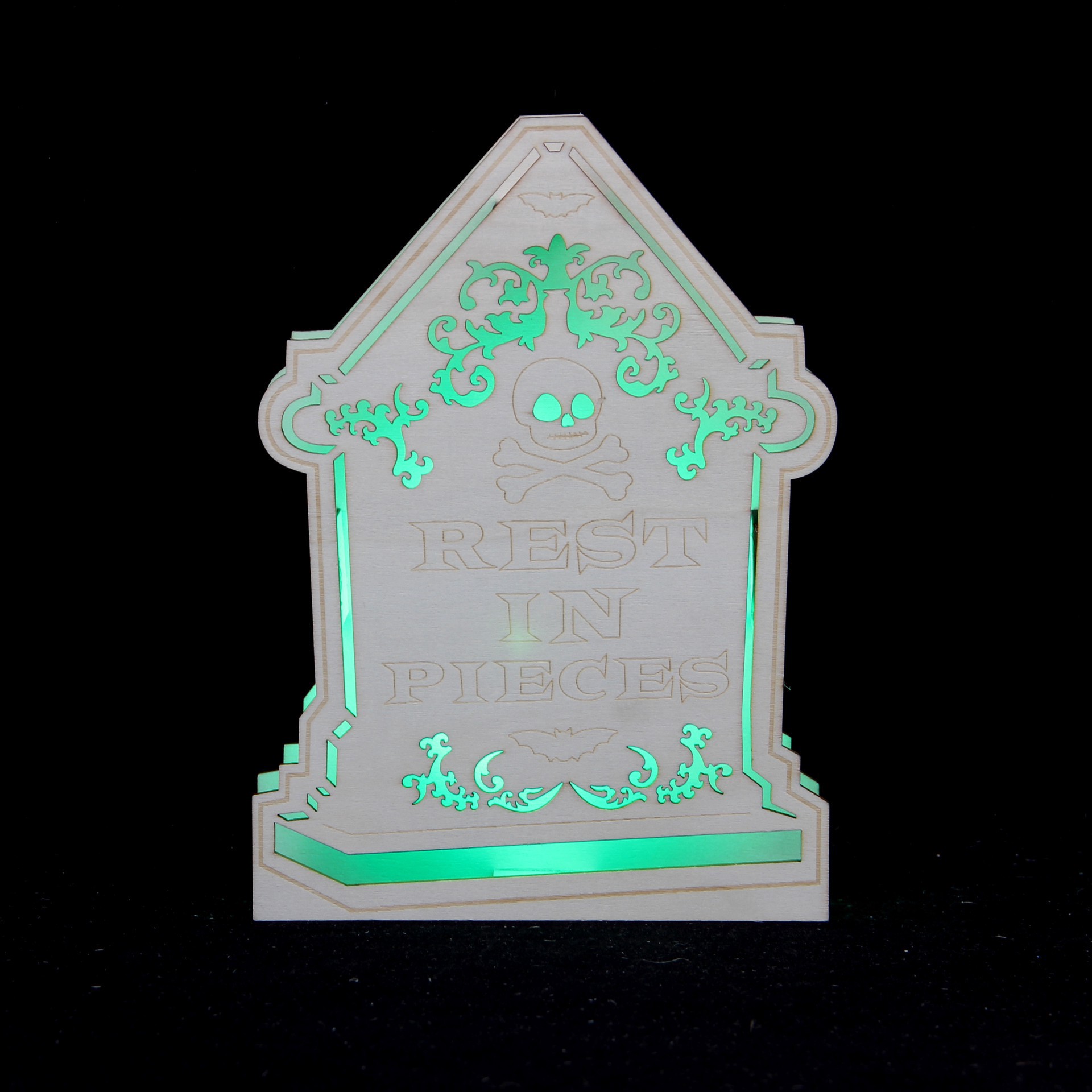 slide 2 of 3, 7.25" Diy Tombstone Led Wood Decor By Make Market, 7.25 in
