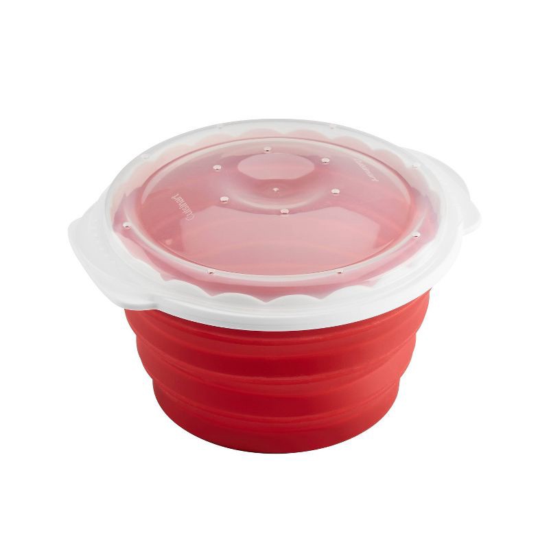 slide 1 of 5, Cuisinart 10c Microwave Pop and Serve Popcorn Maker: Silicone Popcorn Popper with Clear Cover, 2.75 Kernel Capacity, 1 ct