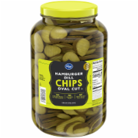 slide 1 of 1, Kroger Oval Cut Hamburger Dill Chips, 128 fl oz