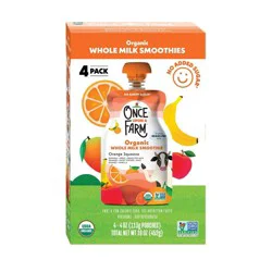 Once Upon a Farm Grassfed Orange Squeeze Whole Milk Smoothie - 16oz/4ct