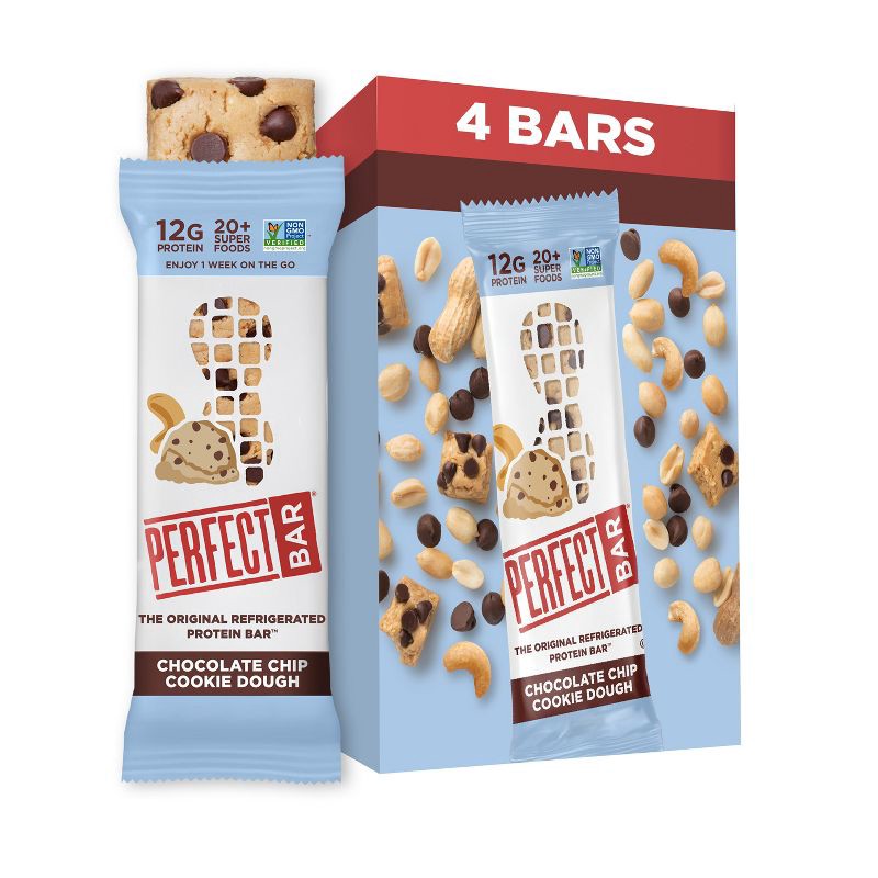 slide 14 of 14, Perfect Bar Chocolate Chip Cookie Dough Refrigerated Protein Bars - 8.7oz/4ct, 8.7 oz, 4 ct
