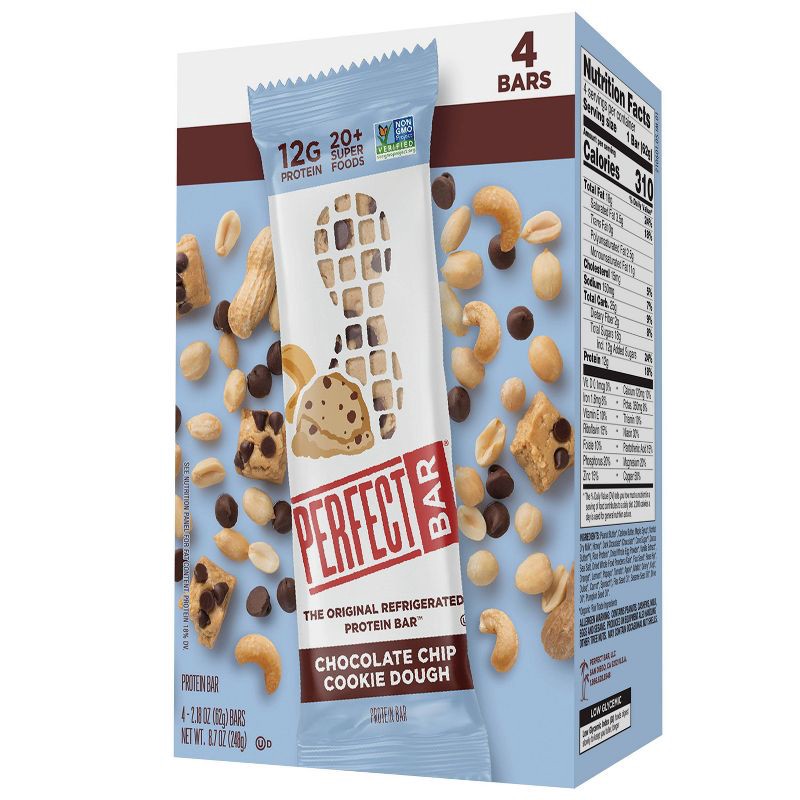 slide 5 of 11, Perfect Bar Chocolate Chip Cookie Dough Refrigerated Protein Bars - 8.7oz/4ct, 8.7 oz, 4 ct