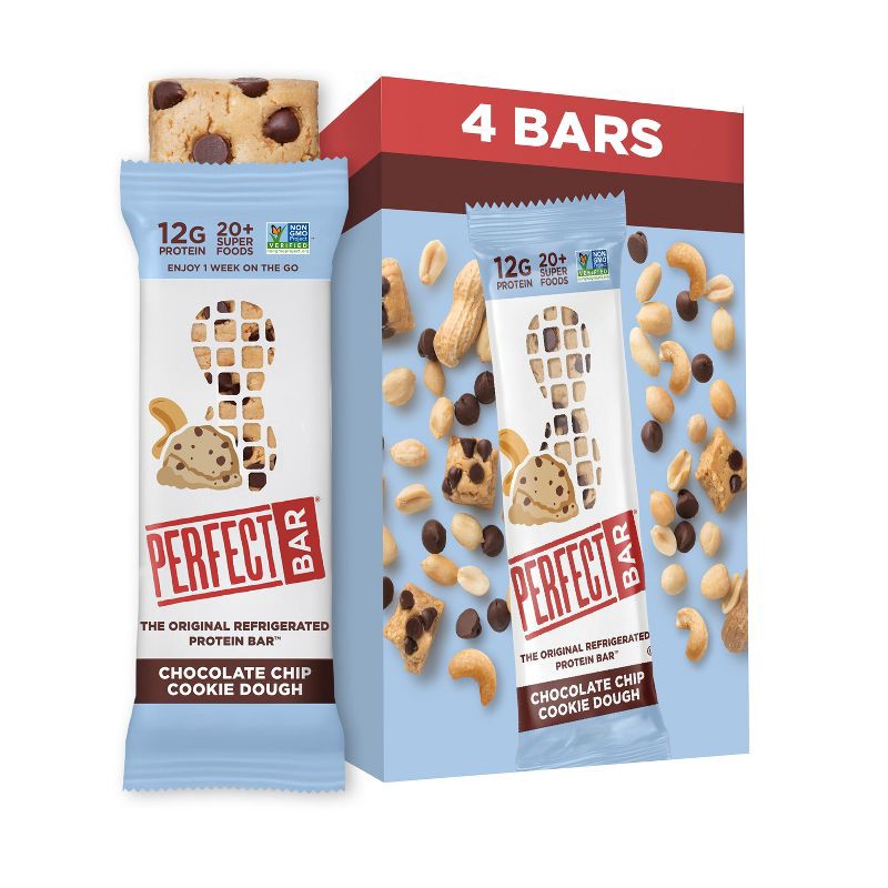 slide 11 of 11, Perfect Bar Chocolate Chip Cookie Dough Refrigerated Protein Bars - 8.7oz/4ct, 8.7 oz, 4 ct