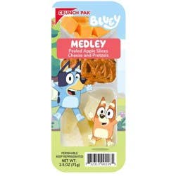 Crunch Pak Bluey Medley with Peeled Apples, Pretzels and Cheese - 2.5oz