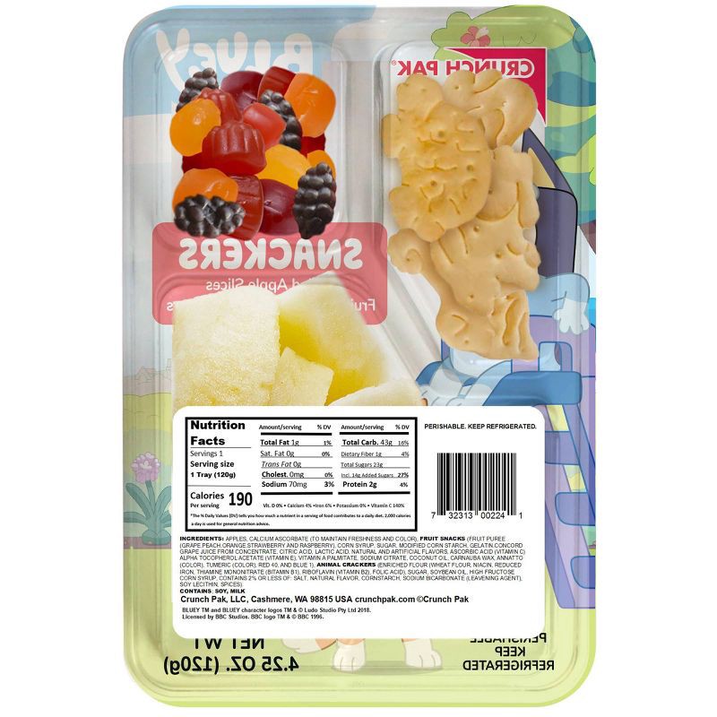 slide 2 of 4, Crunch Pak Bluey Snacker with Peeled Apples, Fruit Snacks and Crackers - 4.25oz, 4.25 oz