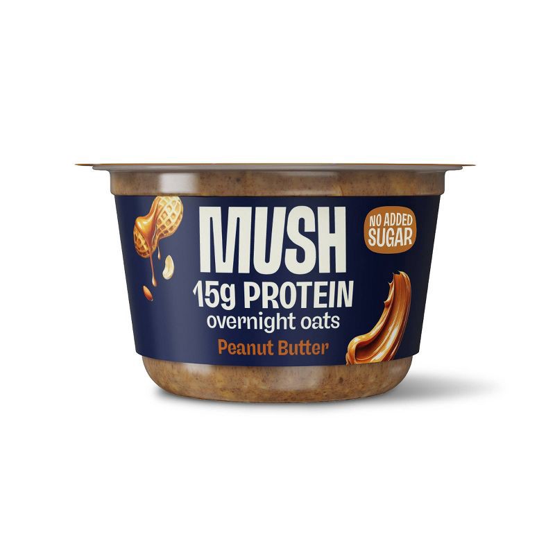 slide 1 of 6, MUSH Peanut Butter Gluten Free Overnight Oats - 5.5oz, 5.5 oz